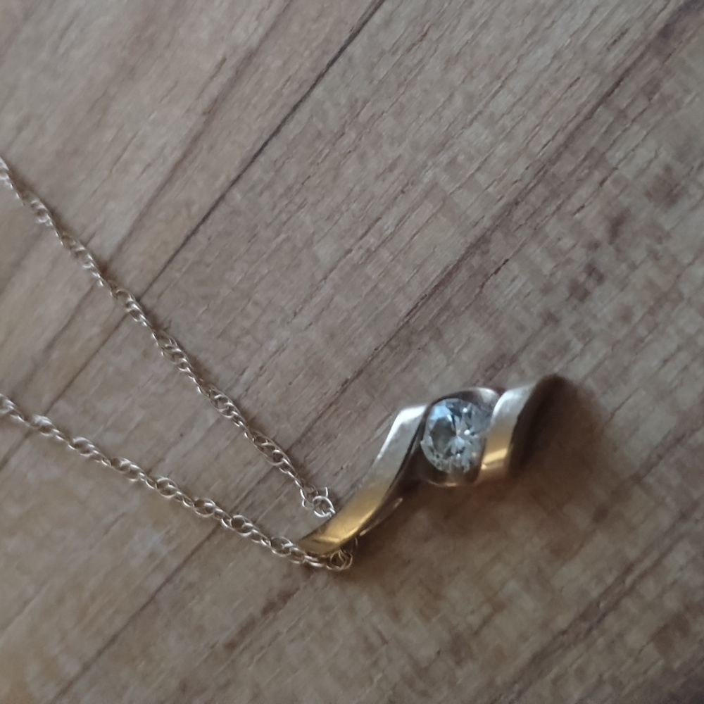 14k Natural Diamond Necklace